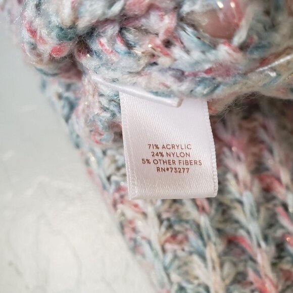 LC Lauren Conrad Knit Pastel Mock Neck Sweater Blue/Pink Sz Women's XXL Metallic - Picture 10 of 11